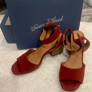 Red Wedge High Heels Size 9.5